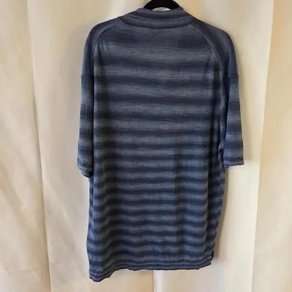 Bugatchi Heather Striped‎ Short Sleeved Johnny Sweater - XXL - Picture 3 of 8